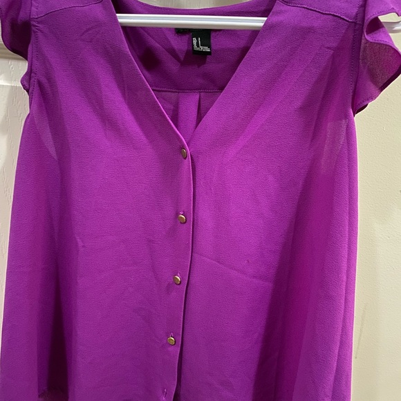 Forever 21 Vibrant Purple Blouse - Picture 2 of 6